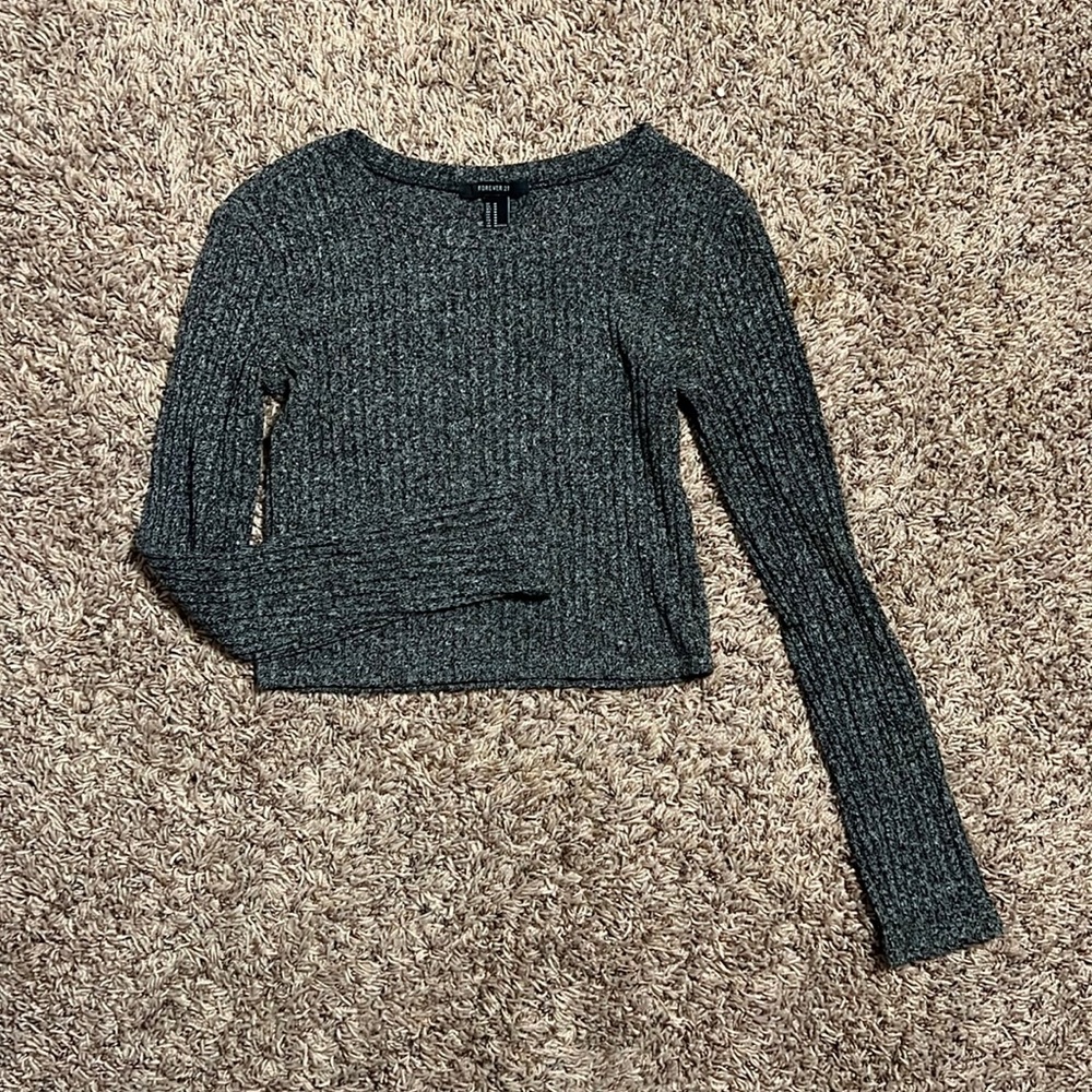 Long Sleeve Grey Sweater Material